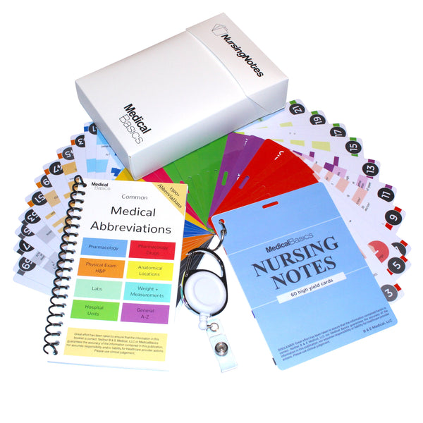 Nursing Notes - 60 High Yield Pocket Nursing Reference Card Set