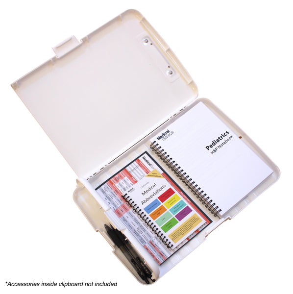 Storage Clipboard with Pen Box - Pediatrics Edition Quick Medical Reference