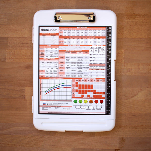 Storage Clipboard with Pen Box - Pediatrics Edition Quick Medical Reference