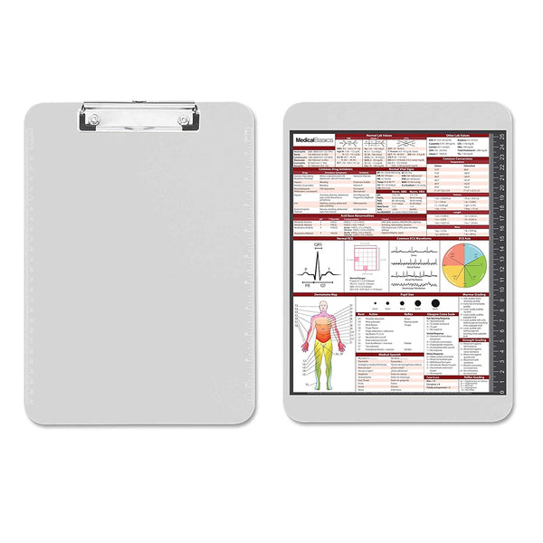 Flat Clipboard with Quick Medical Reference Sheet