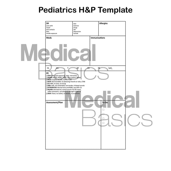 Pediatrics H&P notebook